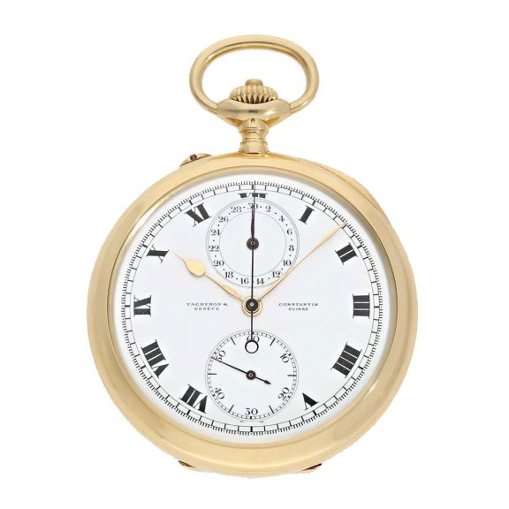 Swiss 18 carat gold watch with chronograph Circa 1916