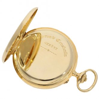 Swiss 18 carat gold watch with chronograph Circa 1916