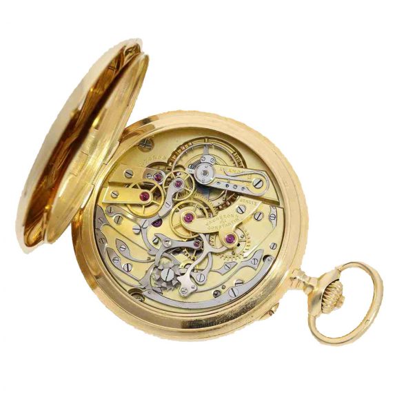 Swiss 18 carat gold watch with chronograph Circa 1916 Swiss 18 carat gold watch with chronograph Circa 1916