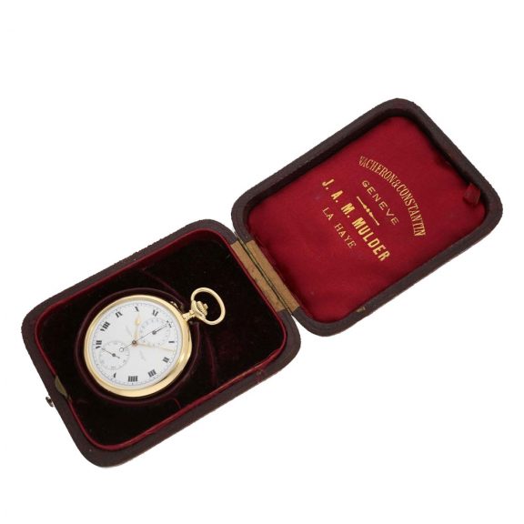 Swiss 18 carat gold watch with chronograph Circa 1916 Swiss 18 carat gold watch with chronograph Circa 1916
