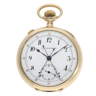 Probably Swiss precision pocket watch with a split seconds chronograph Circa 1902