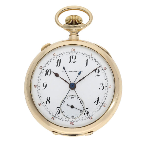 Probably Swiss precision pocket watch with a split seconds chronograph Circa 1902
