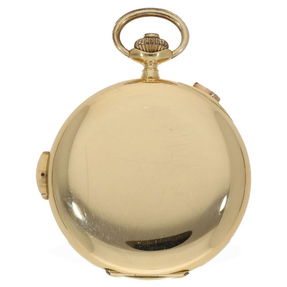 Swiss 18K gold minute repeating chronograph Circa 1900 Swiss 18K gold minute repeating chronograph Circa 1900