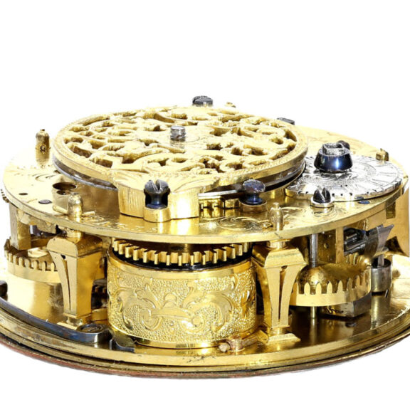Early French silver verge watch with original key Circa 1687 Early French silver verge watch with original key Circa 1687