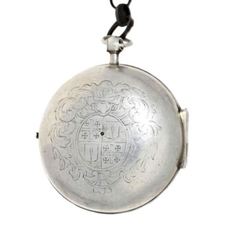 Early French silver verge watch with original key Circa 1687
