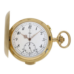 Heavy large Swiss hunting case watch with minute repeater Circa 1900