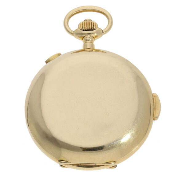 The plain case of this watch of which each lid is made of 18 Carat gold The plain case of this watch of which each lid is made of 18 Carat gold