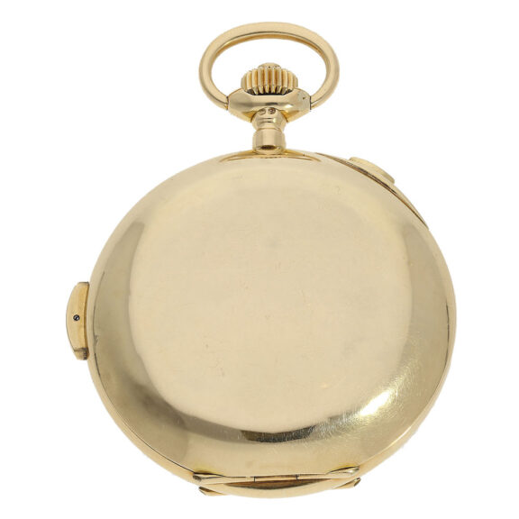 The plain case of this watch of which each lid is made of 18 Carat gold The plain case of this watch of which each lid is made of 18 Carat gold