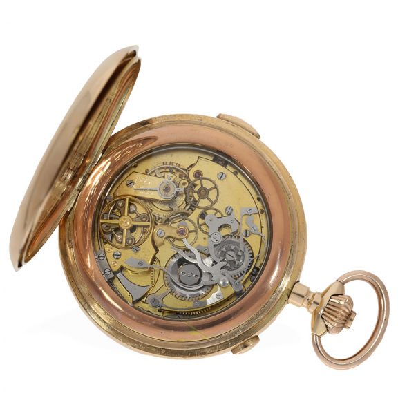Swiss 14K gold quarter repeating lever with carillon Circa 1900 Swiss 14K gold quarter repeating lever with carillon Circa 1900