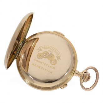 Swiss 14K gold quarter repeating lever with carillon Circa 1900