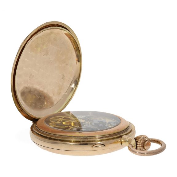 Swiss 14K gold quarter repeating lever with carillon Circa 1900 Swiss 14K gold quarter repeating lever with carillon Circa 1900