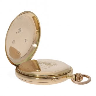 Swiss 14K gold quarter repeating lever with carillon Circa 1900