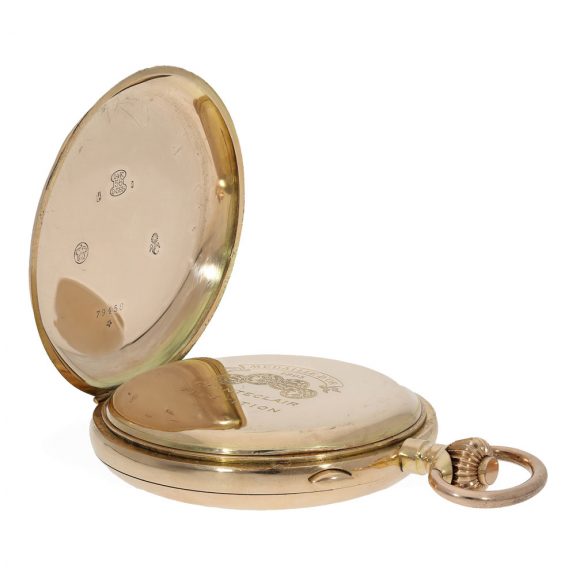Swiss 14K gold quarter repeating lever with carillon Circa 1900 Swiss 14K gold quarter repeating lever with carillon Circa 1900