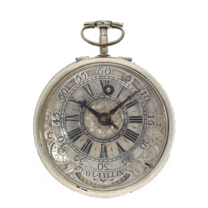 English silver verge watch with mock pendulum Circa 1710