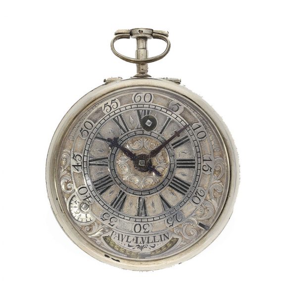 English silver verge watch with mock pendulum Circa 1710
