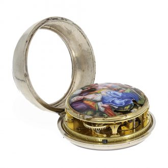 English silver verge watch with mock pendulum Circa 1710