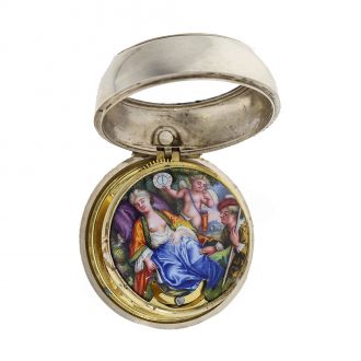 English silver verge watch with mock pendulum Circa 1710