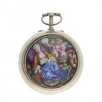 English silver verge watch with mock pendulum Circa 1710