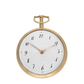 Swiss 18K gold cylinder watch with early self winding Circa 1790