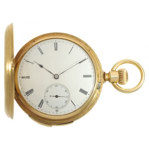 Swiss 18 carat gold hunter cased repeater watch Circa 1873