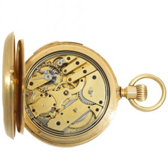 Swiss 18 carat gold hunter cased repeater watch Circa 1873