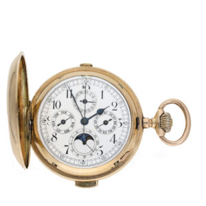 Swiss 14 carat pink gold watch with seven complications Circa 1890