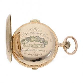 Swiss 14 carat pink gold watch with seven complications Circa 1890