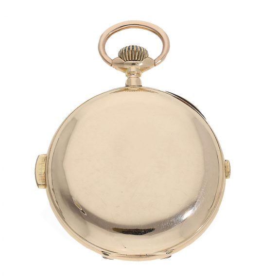 Swiss 14 carat pink gold watch with seven complications Circa 1890 Swiss 14 carat pink gold watch with seven complications Circa 1890
