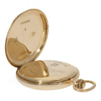 Swiss gold hunting cased watch for the Russian market Circa 1900