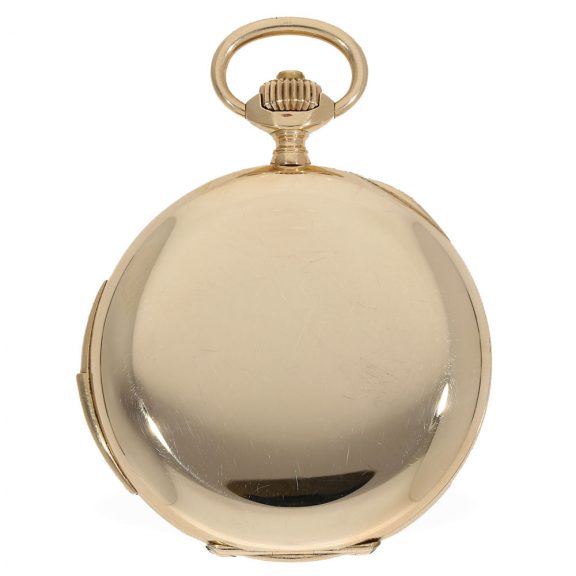 Swiss gold hunting cased watch for the Russian market Circa 1900 Swiss gold hunting cased watch for the Russian market Circa 1900