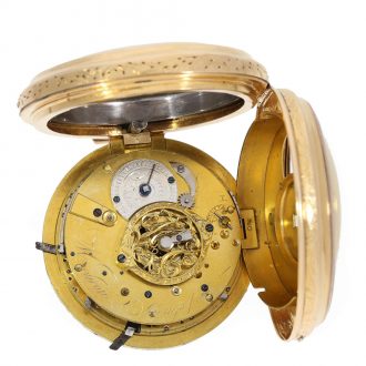Swiss heavy 18K gold minute repeating verge watch Circa 1800