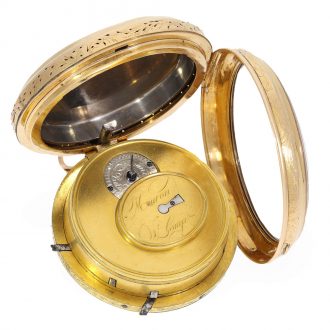 Swiss heavy 18K gold minute repeating verge watch Circa 1800