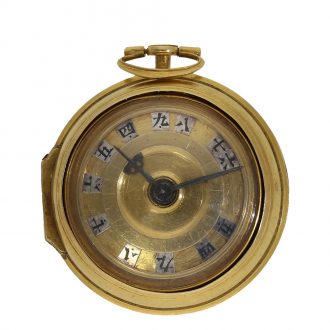 Japanese 18 carat gold miniature pair case verge watch Circa 1750
