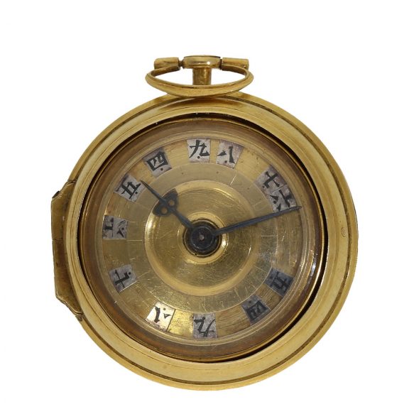 Japanese 18 carat gold miniature pair case verge watch Circa 1750