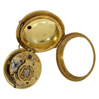 Japanese 18 carat gold miniature pair case verge watch Circa 1750