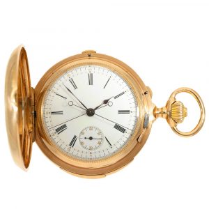 Swiss 18 carat gold full hunter minute repeater Circa 1890