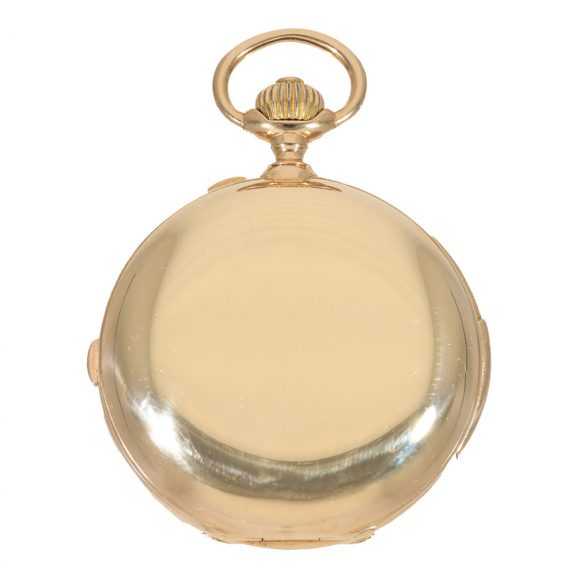 Swiss 18 carat gold full hunter watch with minute repeater Circa 1890 Swiss 18 carat gold full hunter watch with minute repeater Circa 1890