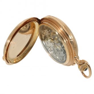 Swiss 18 carat gold full hunter watch with minute repeater Circa 1890