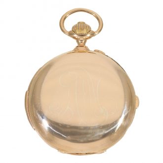 Swiss 18 carat gold full hunter watch with minute repeater Circa 1890