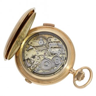 Swiss 14 Carat gold complicated astronomical watch with chronograph Circa 1900 Swiss 14 Carat gold complicated astronomical watch with chronograph Circa 1900