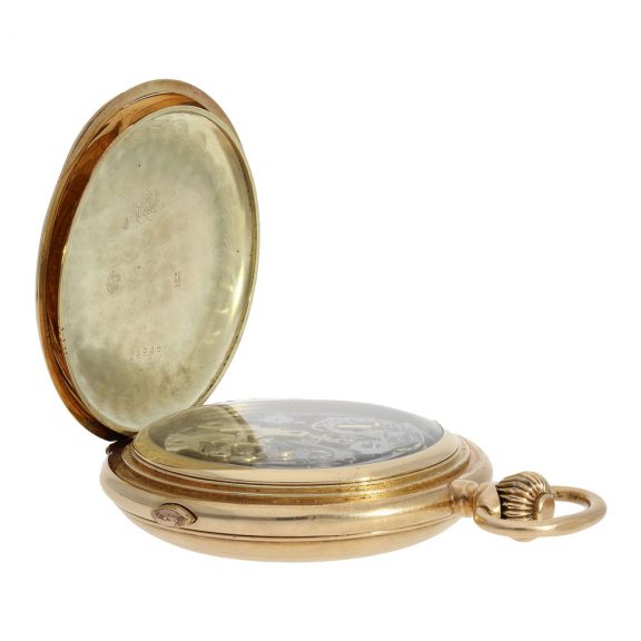 Swiss 14 Carat gold complicated astronomical watch with chronograph Circa 1900 Swiss 14 Carat gold complicated astronomical watch with chronograph Circa 1900