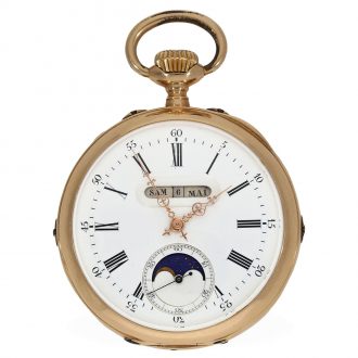 An 18 Carat red gold complicated astronomical watch Circa 1885