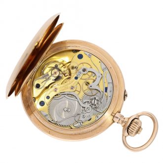 German 14K gold open faced lever chronograph Circa 1908