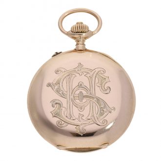 German 14K gold open faced lever chronograph Circa 1908