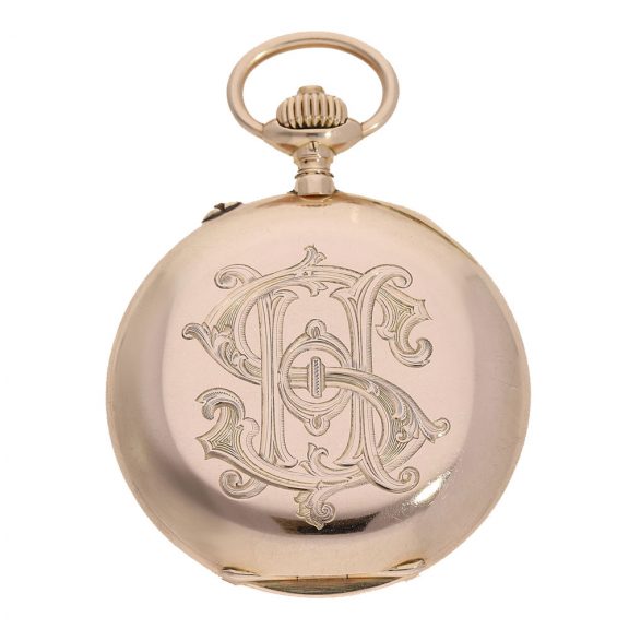 German 14K gold open faced lever chronograph Circa 1908 German 14K gold open faced lever chronograph Circa 1908