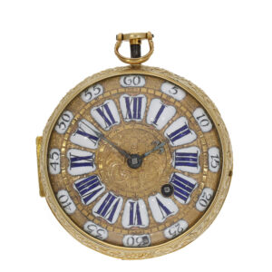 French 18 carat gold quarter repeating oignon watch Circa 1710