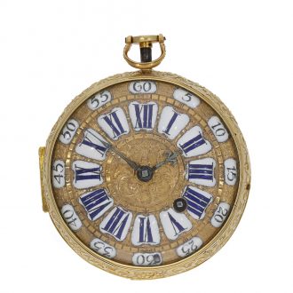 French 18 carat gold quarter repeating oignon watch Circa 1710