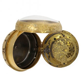 French 18 carat gold quarter repeating oignon watch Circa 1710