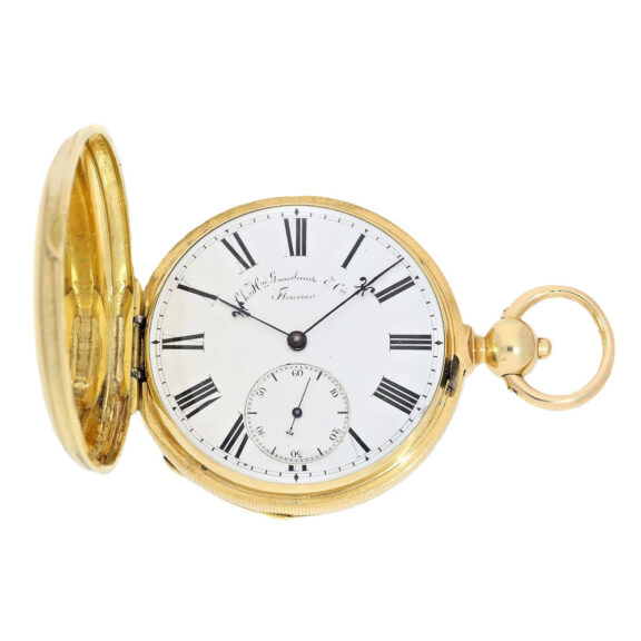 Swiss gold hunting cased chronometer watch Circa 1860