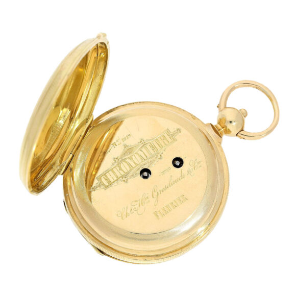 Swiss gold hunting cased chronometer watch Circa 1860 Swiss gold hunting cased chronometer watch Circa 1860